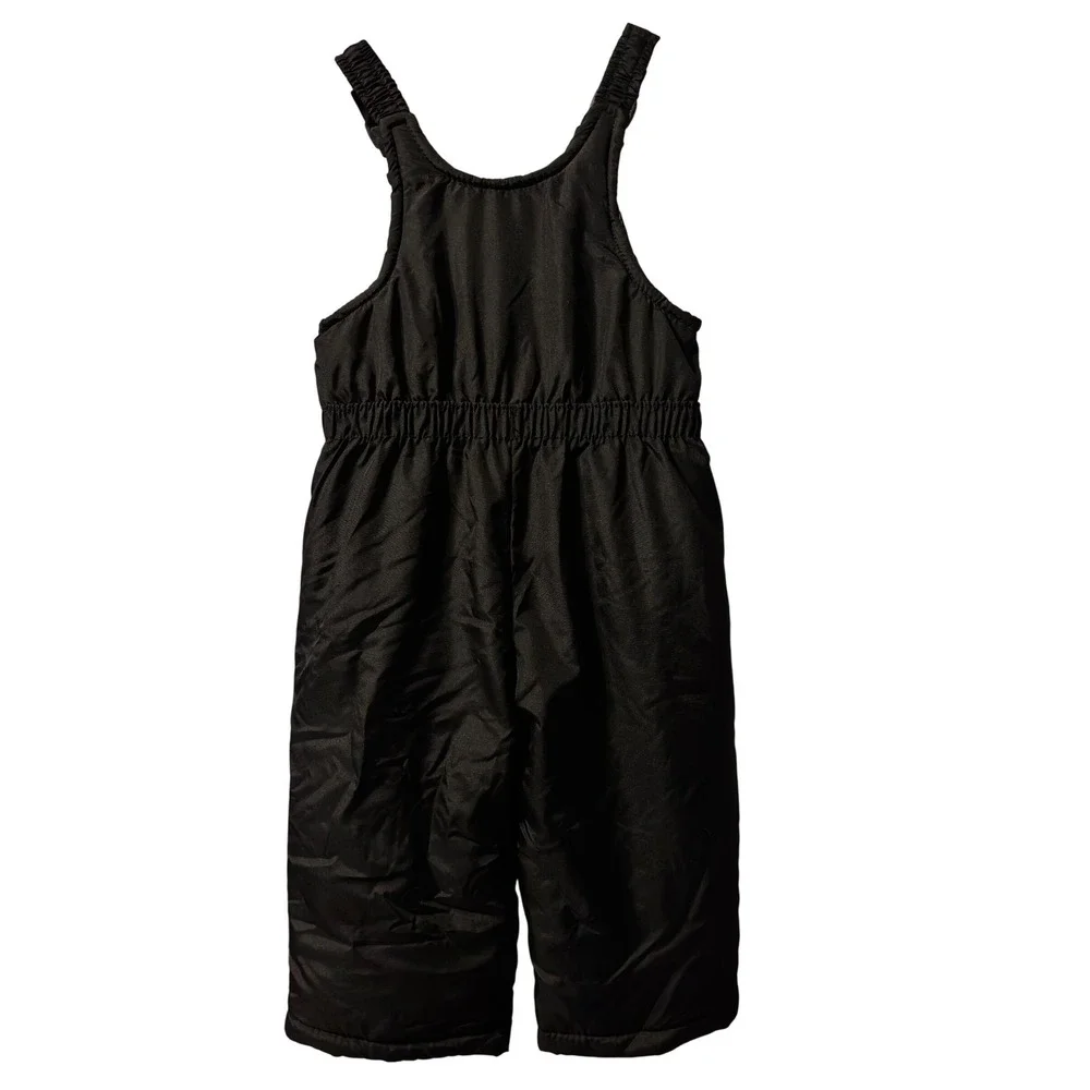 OshKosh B'gosh Black Fleece Lined Snow Bib Overalls Toddler 18M‎ Heart Pockets
